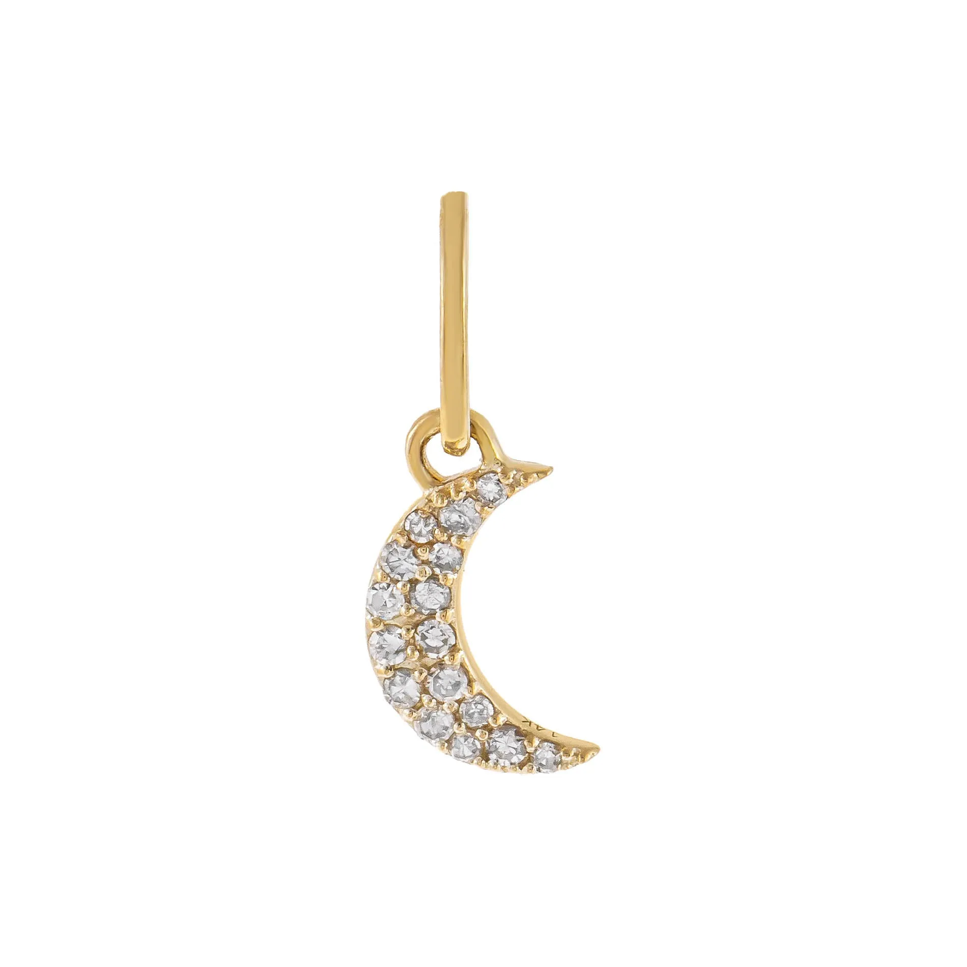Diamond Moon Charm 14K sold by Adina Eden's