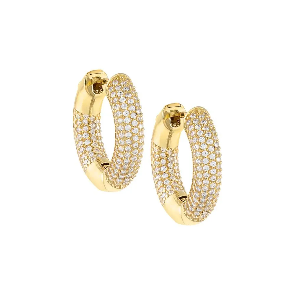 Double Sided Pavé Huggie Earring sold by Adina Eden's