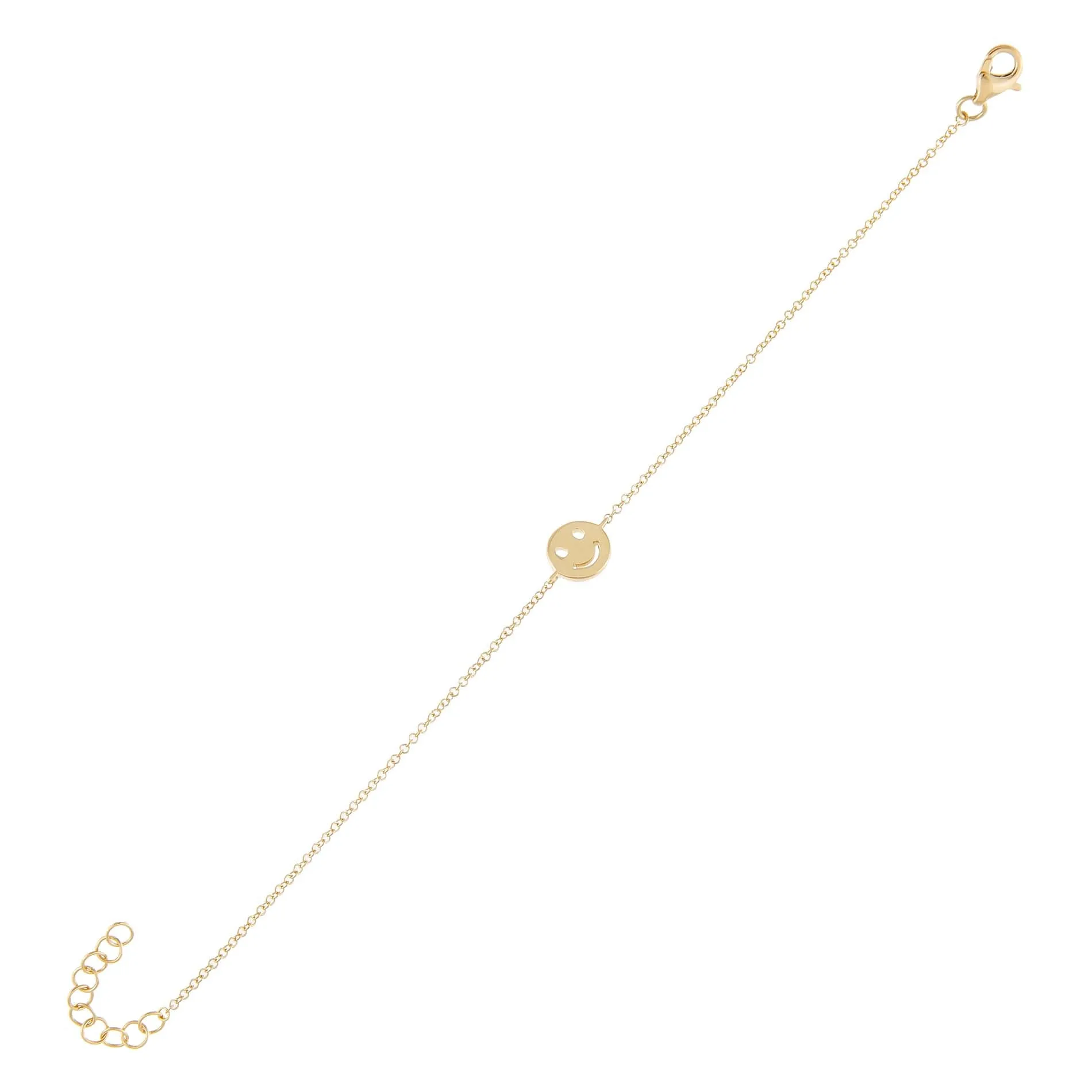 Solid Smiley Face Bracelet 14K sold by Adina Eden's