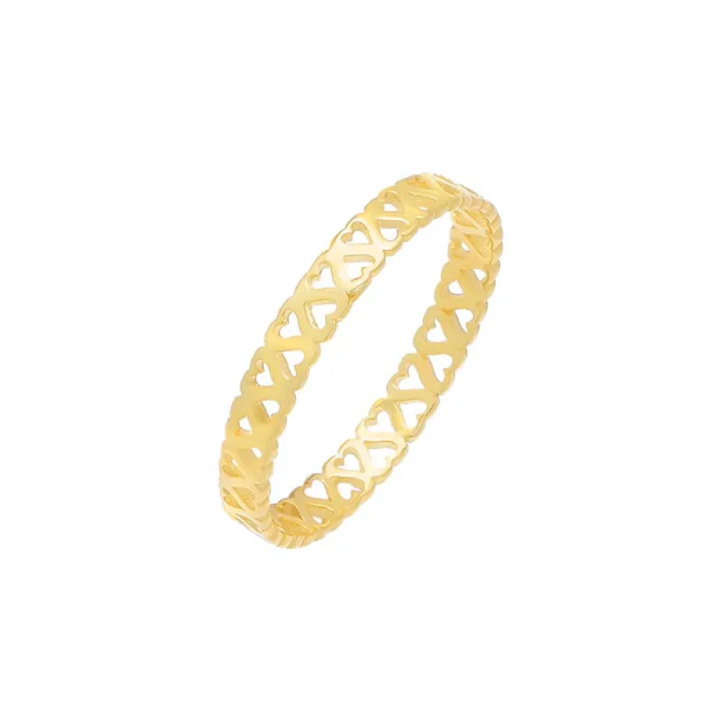 Thin Solid Open Heart Eternity Band sold by Adina Eden's