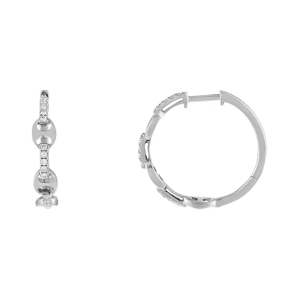 Diamond Mariner Link Hoop Earring 14K sold by Adina Eden's product image thumbnail 5