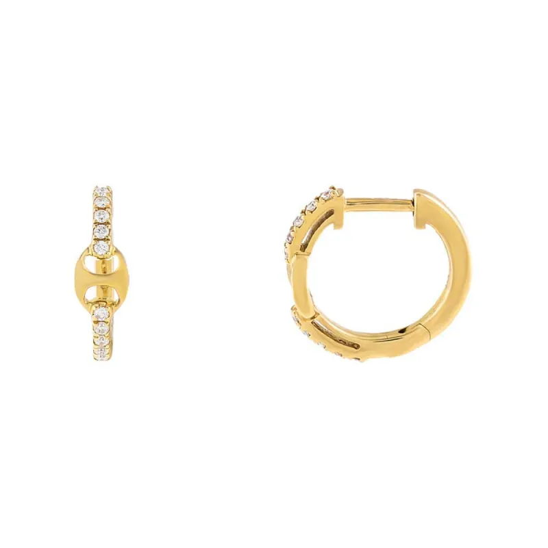 Diamond Mariner Link Hoop Earring 14K sold by Adina Eden's