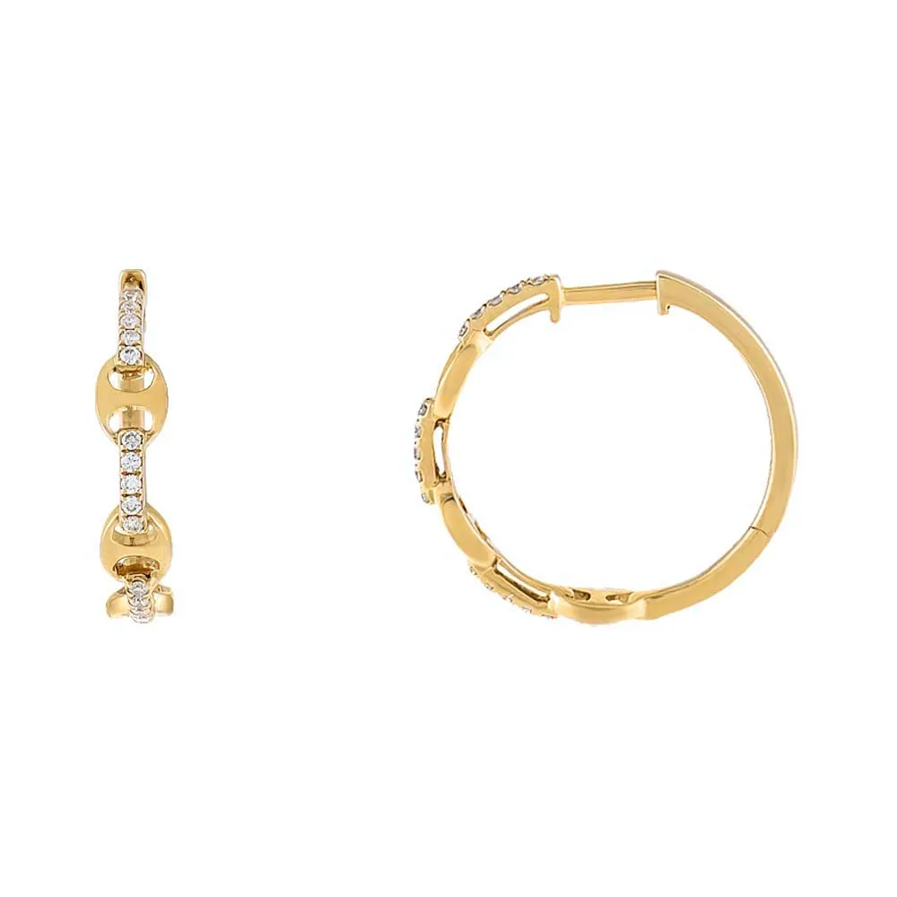 Diamond Mariner Link Hoop Earring 14K sold by Adina Eden's product image thumbnail 3