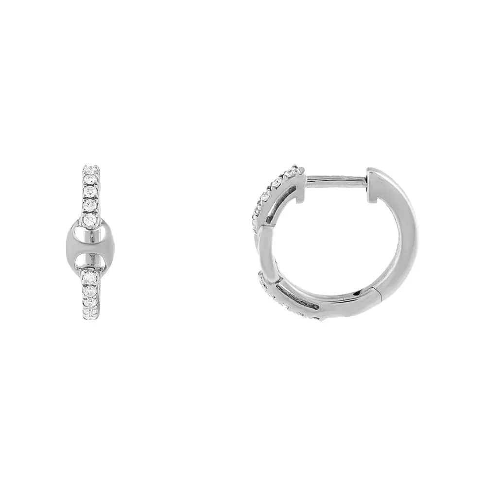 Diamond Mariner Link Hoop Earring 14K sold by Adina Eden's product image thumbnail 4