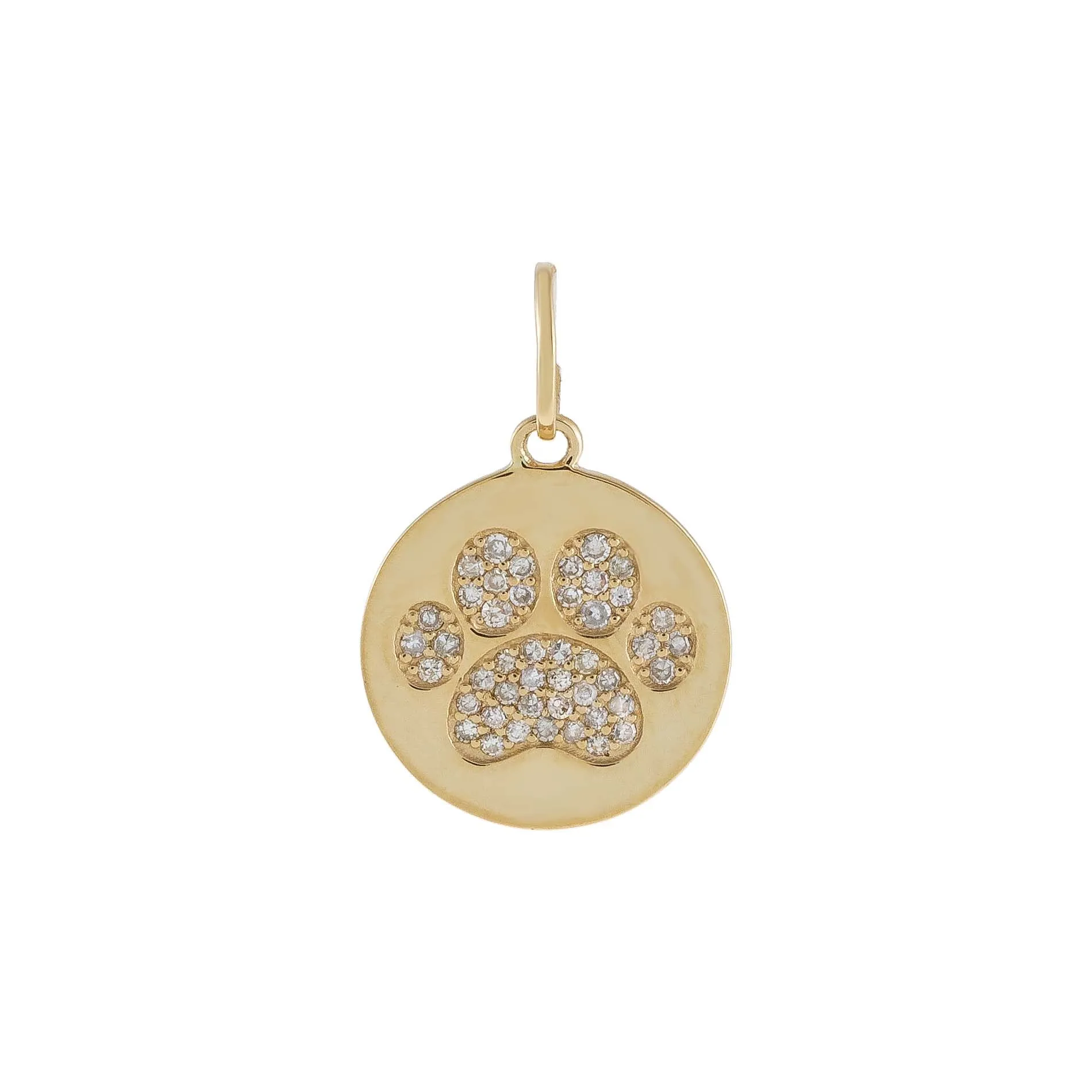 Diamond Paw Print Charm 14K sold by Adina Eden's