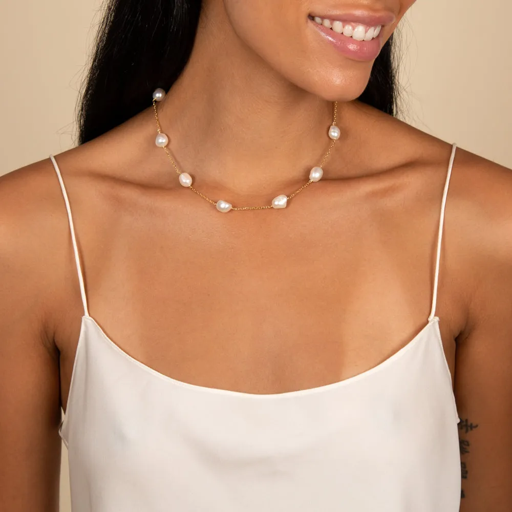 Large Pearl Chain Necklace sold by Adina Eden's product image thumbnail 2