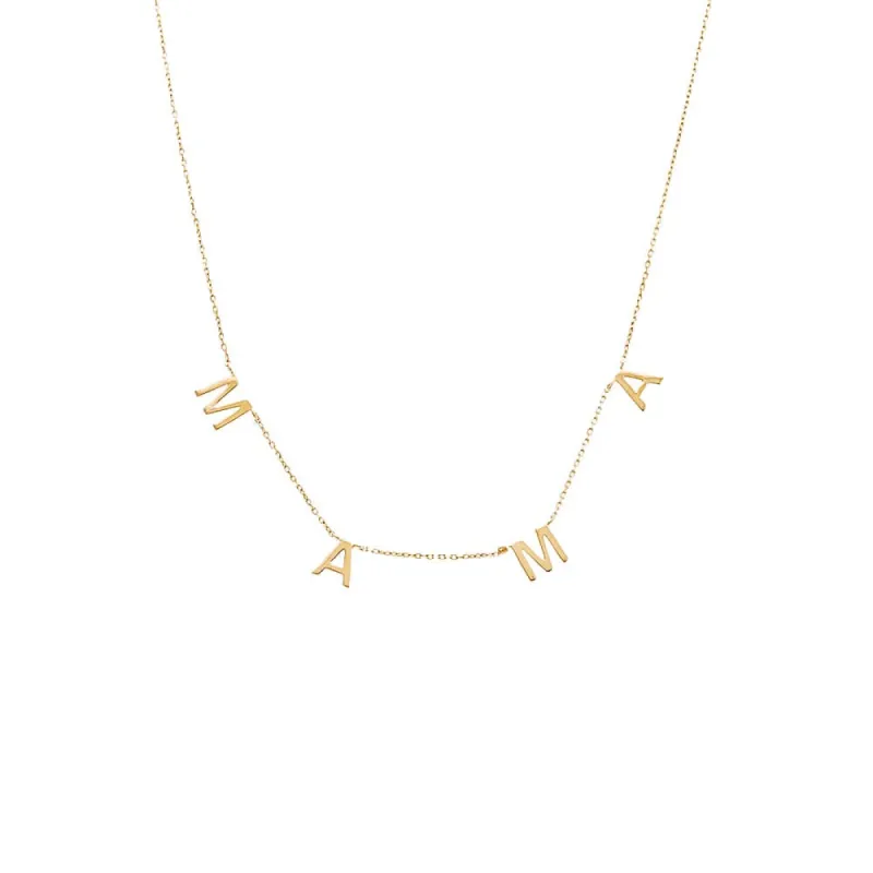 Tiny Solid Scattered Mama Necklace 14K sold by Adina Eden's