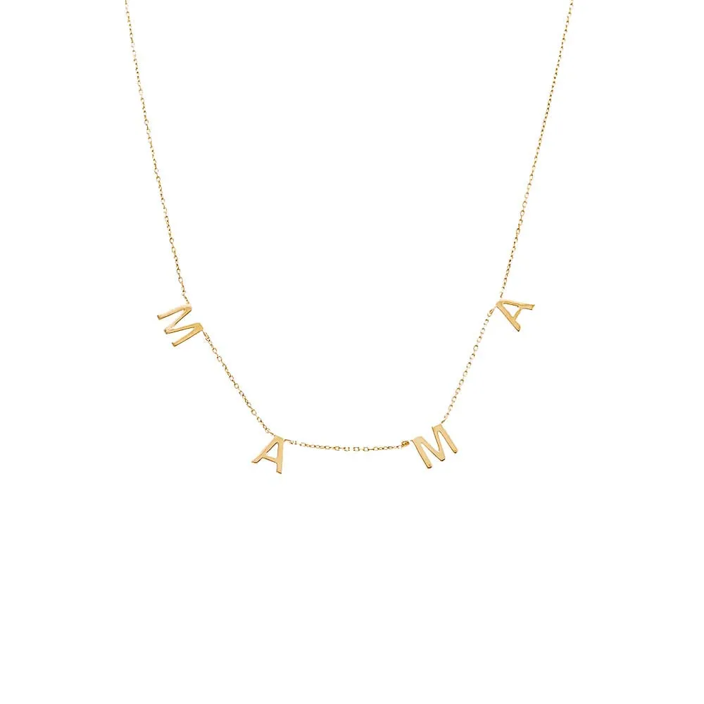 Tiny Solid Scattered Mama Necklace 14K sold by Adina Eden's