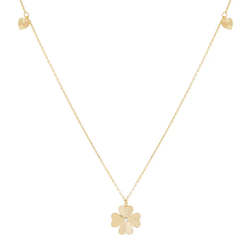 CZ Triple Clover Long Station Necklace sold by Adina Eden's