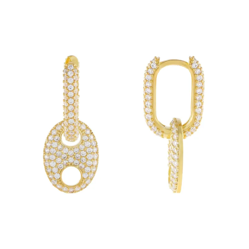 Pavé Mariner Huggie Earring sold by Adina Eden's