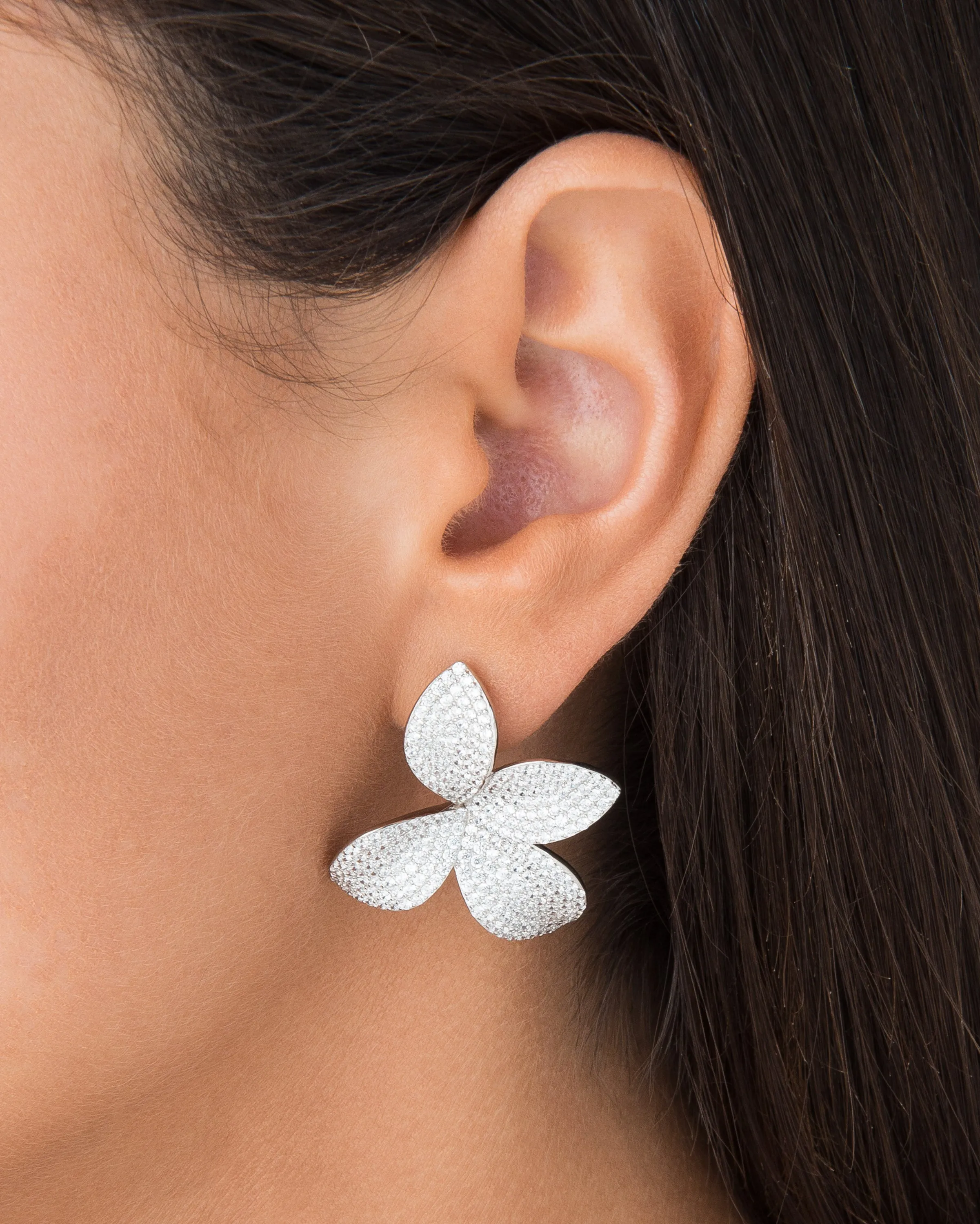 Pavé Fancy On The Ear Stud Earring sold by Adina Eden's product image thumbnail 2