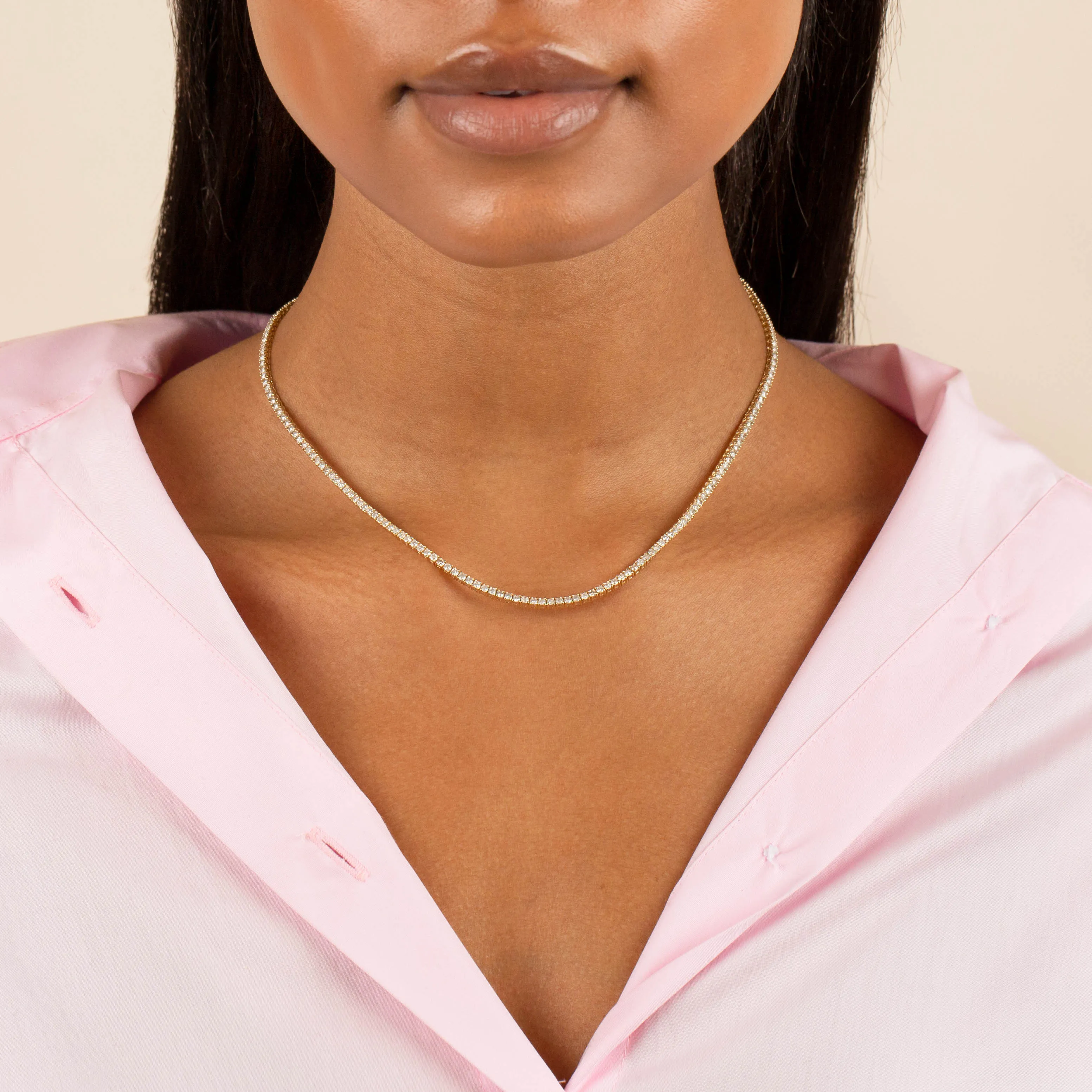 Diamond Thin Tennis Choker 14K sold by Adina Eden's product image thumbnail 2