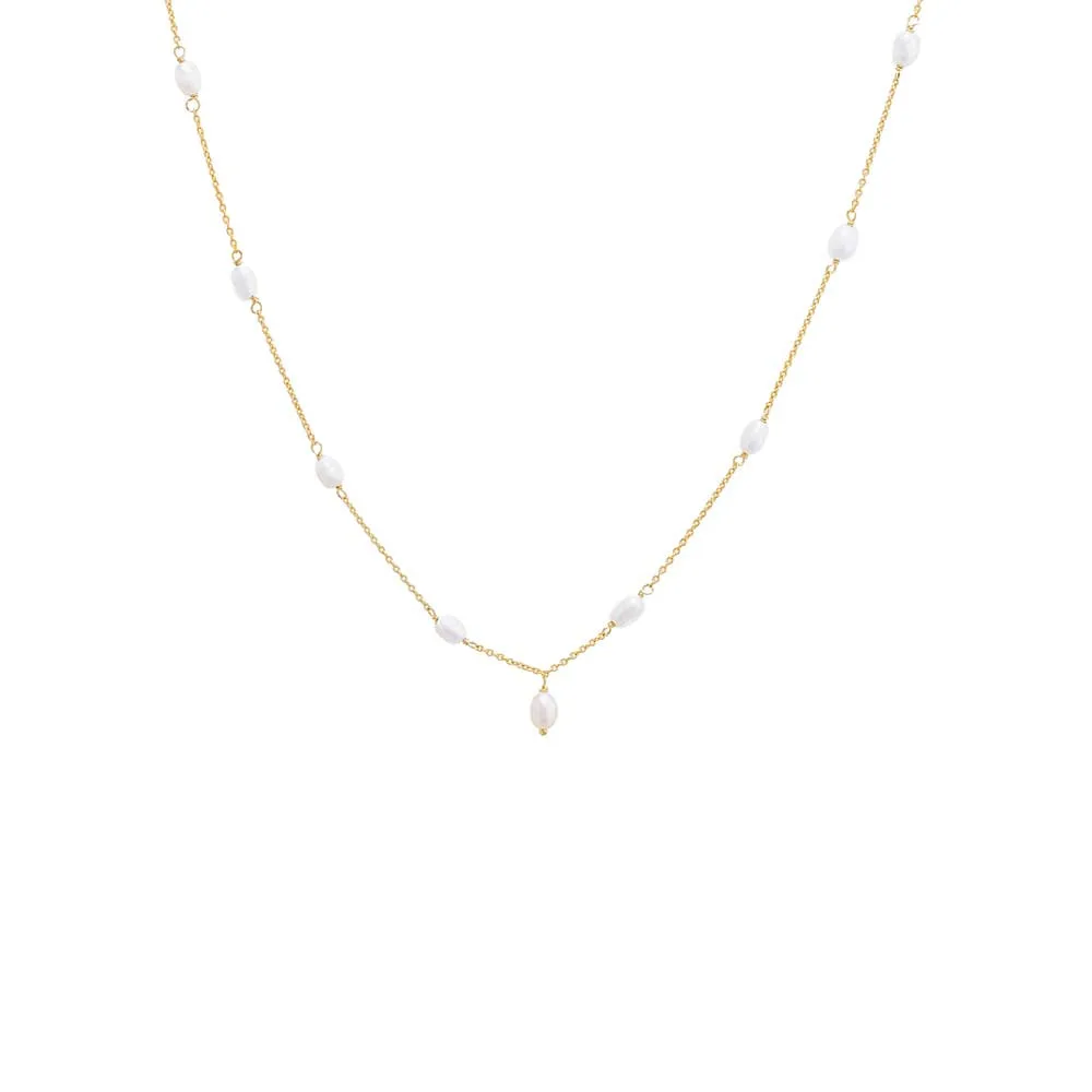 Dangling Pearl Clusters Necklace sold by Adina Eden's