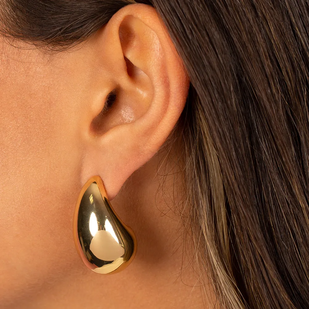 Adina Eden Solid Chunky Drop Stud Earring sold by Adina Eden's product image thumbnail 5