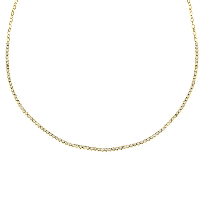 Thin Diamond Tennis Choker 14K sold by Adina Eden's