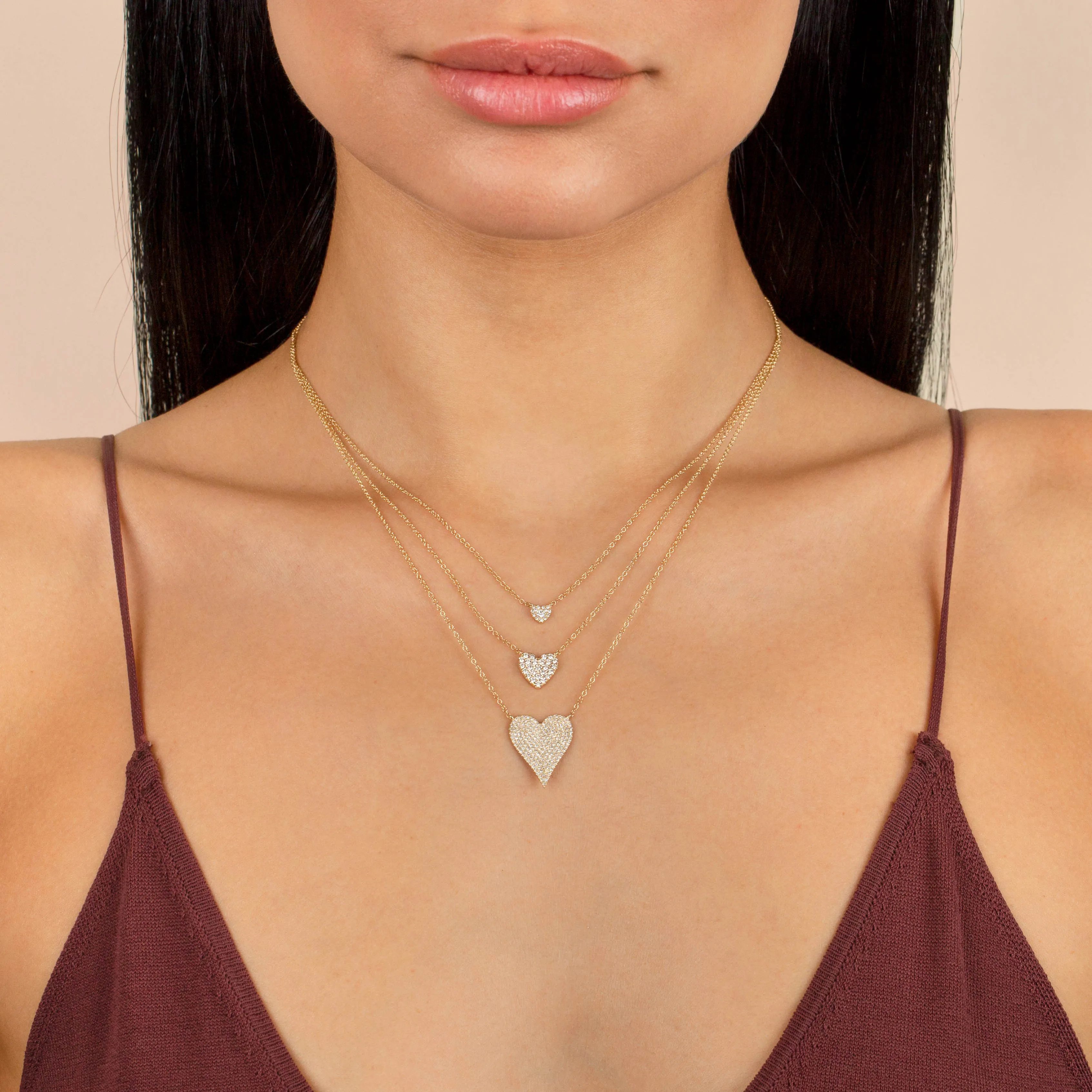 Pavé Diamond Heart Necklace 14K sold by Adina Eden's product image thumbnail 2
