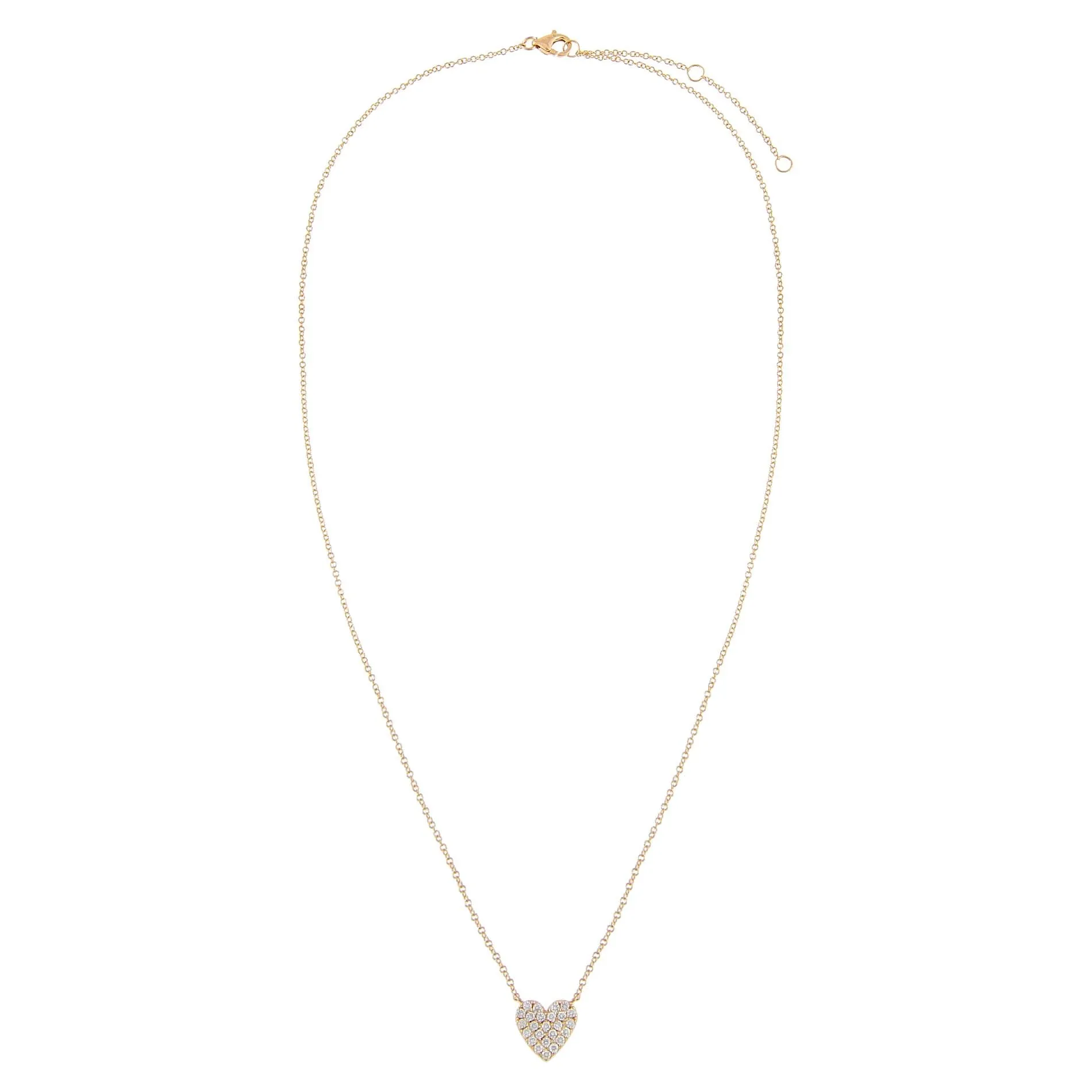 Pavé Diamond Heart Necklace 14K sold by Adina Eden's product image thumbnail 3
