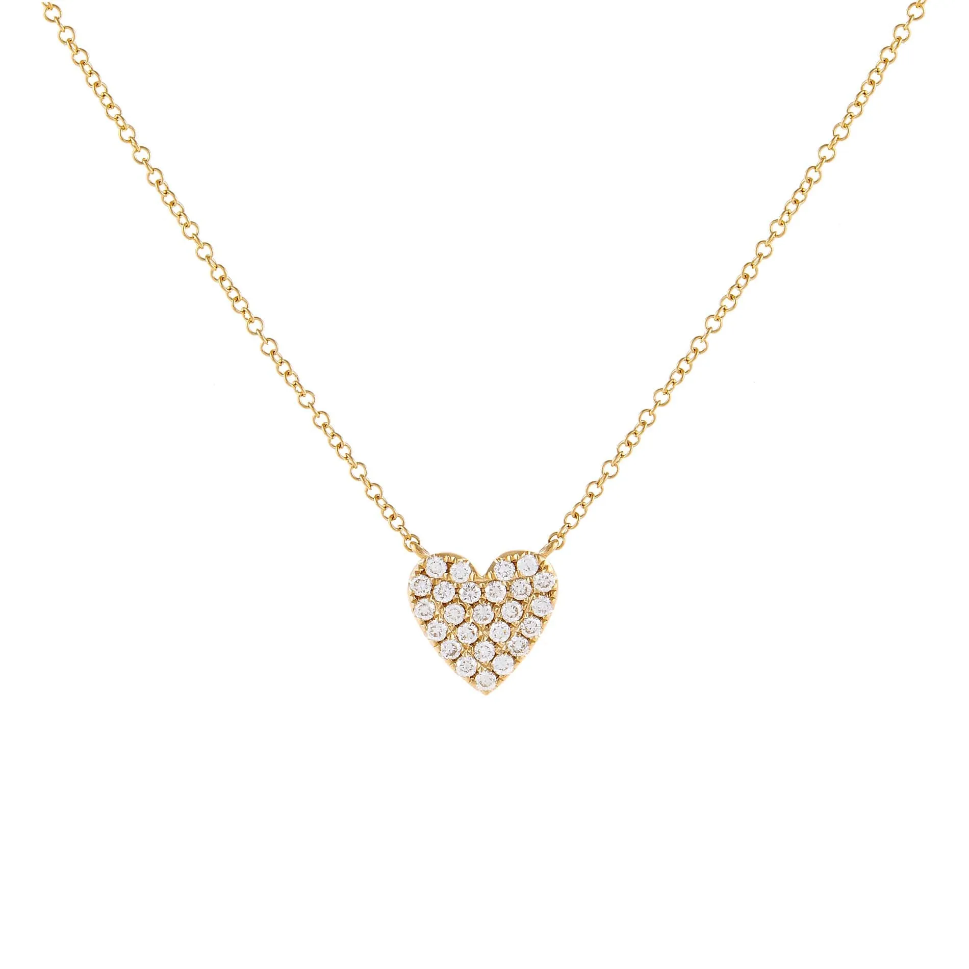 Pavé Diamond Heart Necklace 14K sold by Adina Eden's