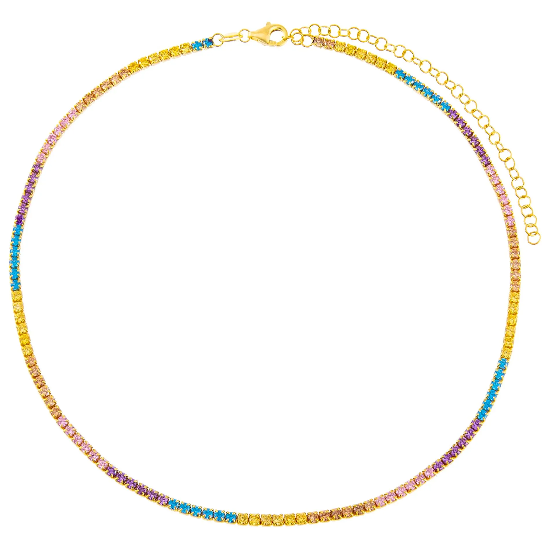 Pastel Multi Color Tennis Choker sold by Adina Eden's product image thumbnail 3