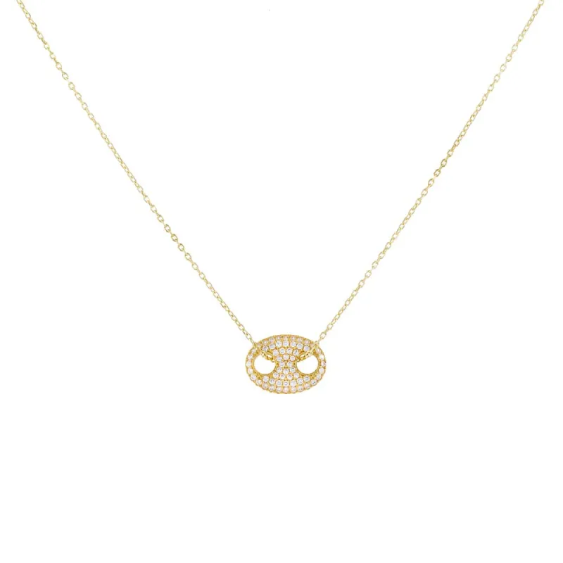 Pavé Puff Mariner Necklace sold by Adina Eden's