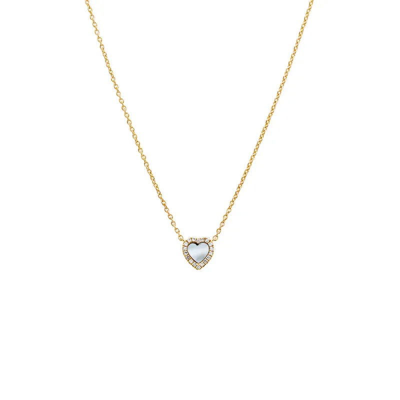Diamond Pave Colored Stone Heart Necklace 14K sold by Adina Eden's