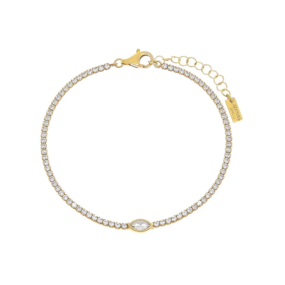 Marquise Bezel Thin Tennis Bracelet sold by Adina Eden's product image thumbnail 2