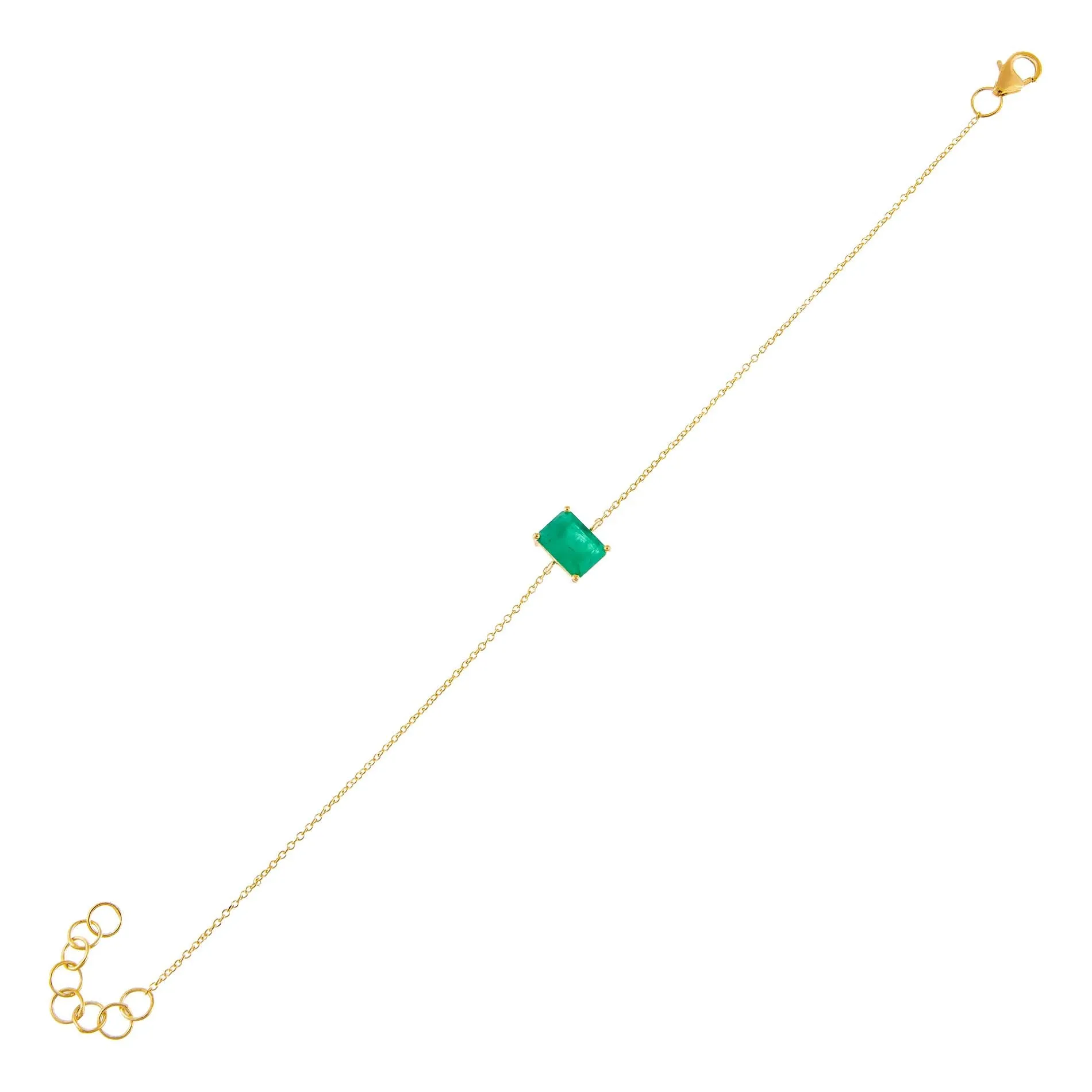 Green Emerald Cut Bracelet 14K sold by Adina Eden's