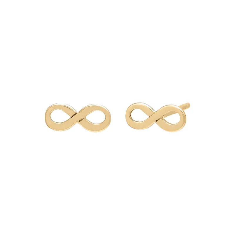 Solid Infinity Sign Stud Earring 14K sold by Adina Eden's