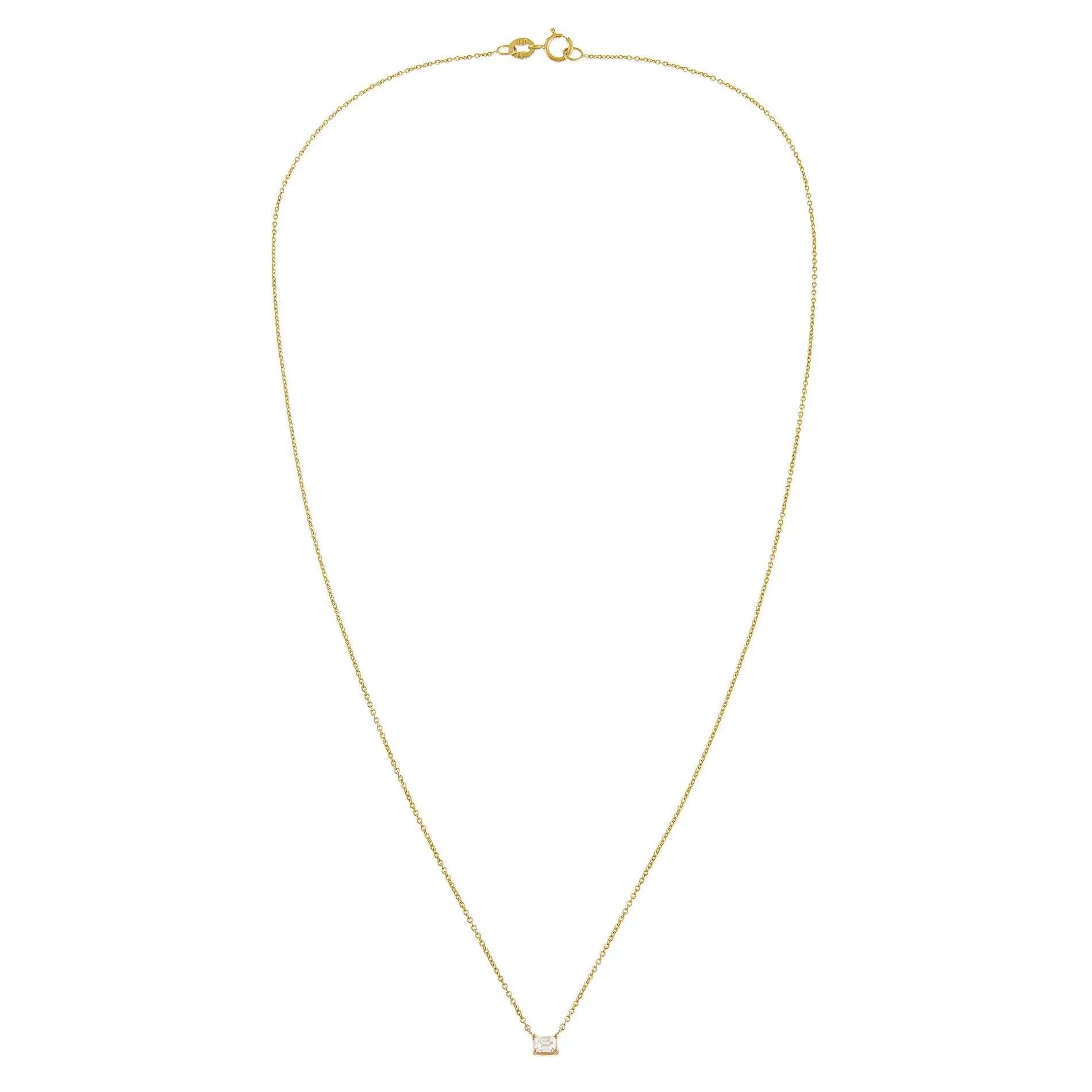 Diamond Tiny Rectangle Necklace 14K sold by Adina Eden's product image thumbnail 4