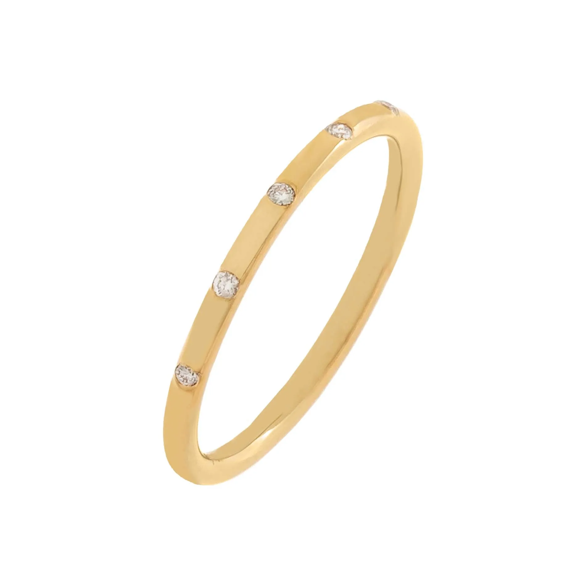 Multi Diamond Dainty Band 14K sold by Adina Eden's