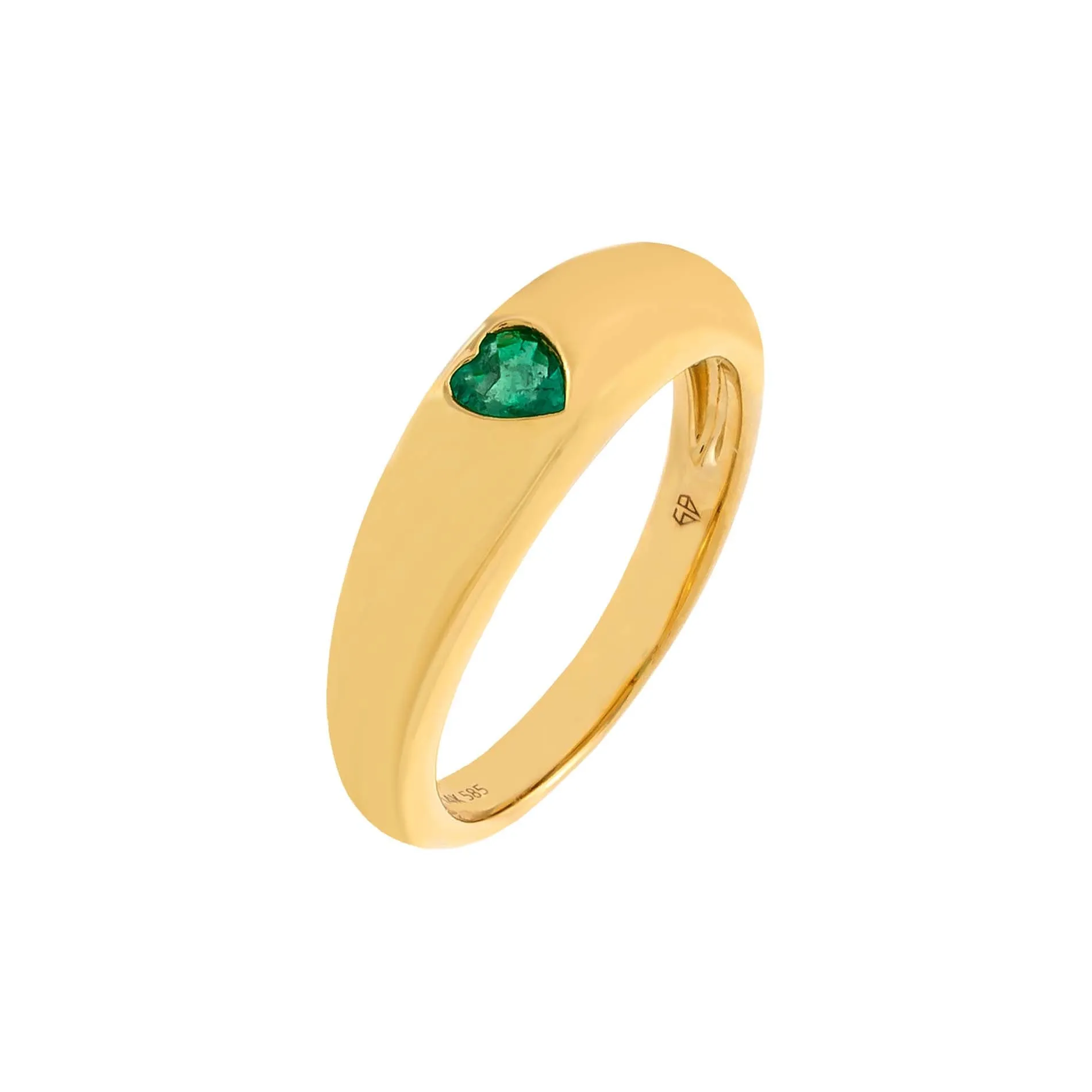 Gemstone Heart Dome Ring 14K sold by Adina Eden's