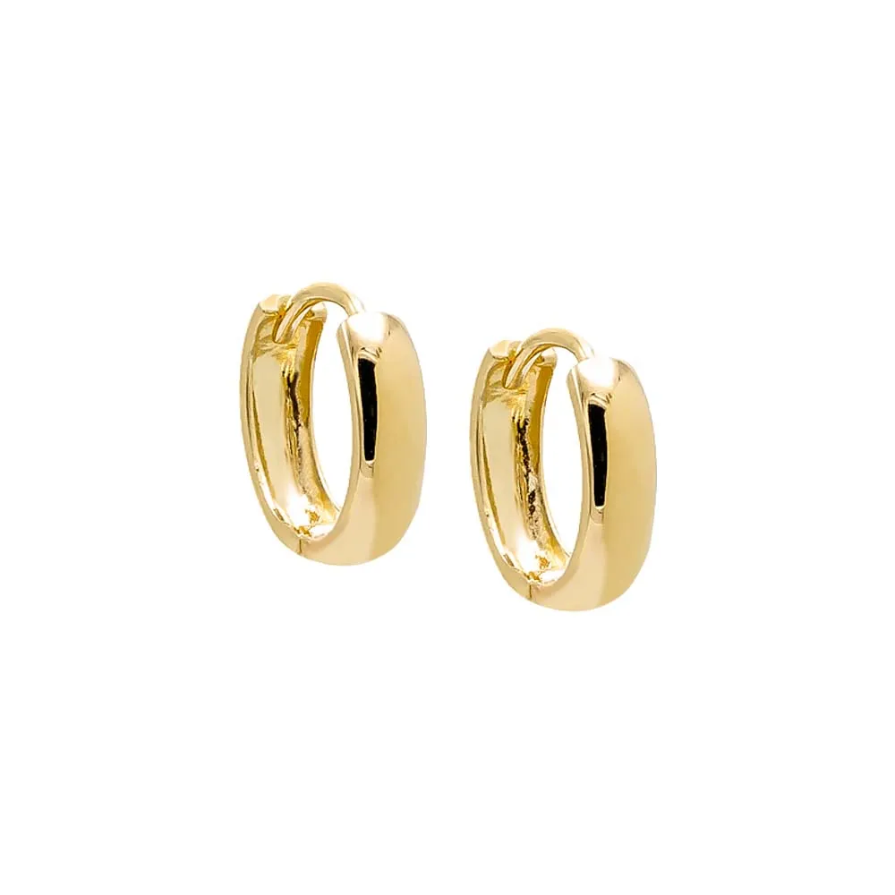 Solid Rounded Wide Huggie Earring 14K sold by Adina Eden's