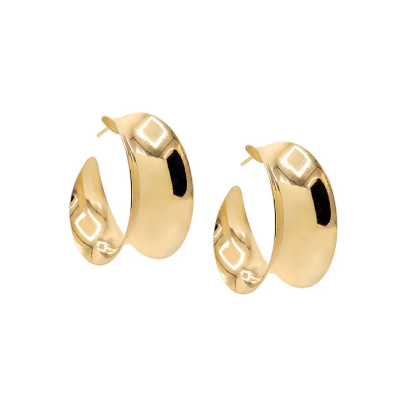 Solid Curved-In Open Hoop Earring sold by Adina Eden's