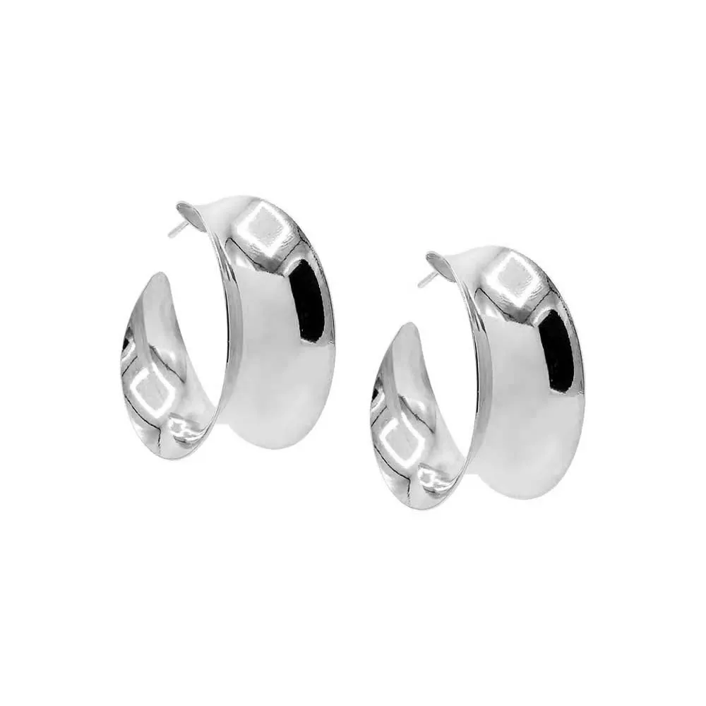 Solid Curved-In Open Hoop Earring sold by Adina Eden's product image thumbnail 3
