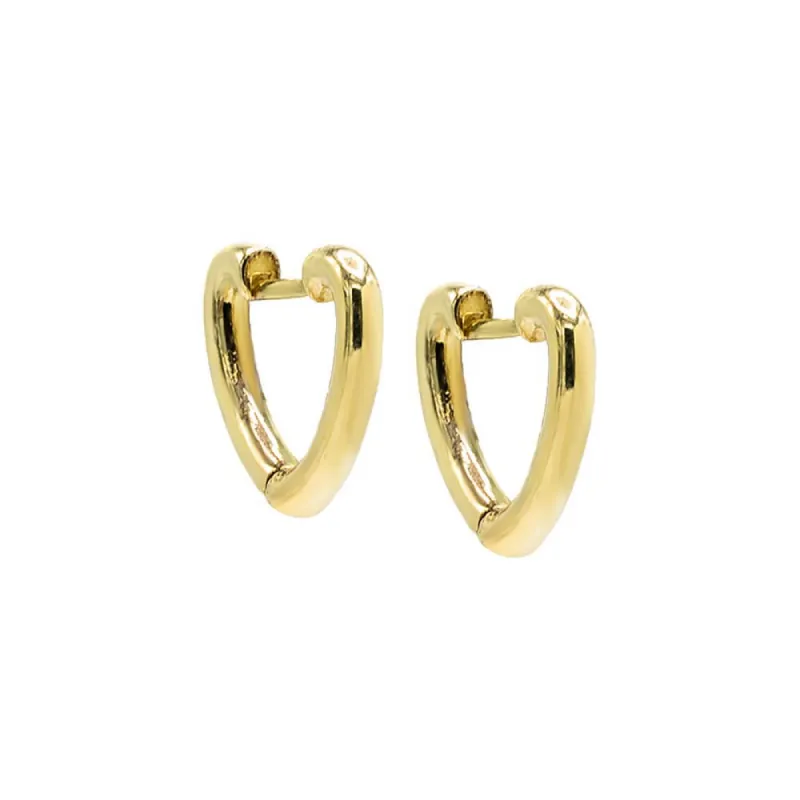 Solid Open Heart Huggie Earrings sold by Adina Eden's