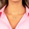 3D Pave/Solid Butterfly Necklace sold by Adina Eden's