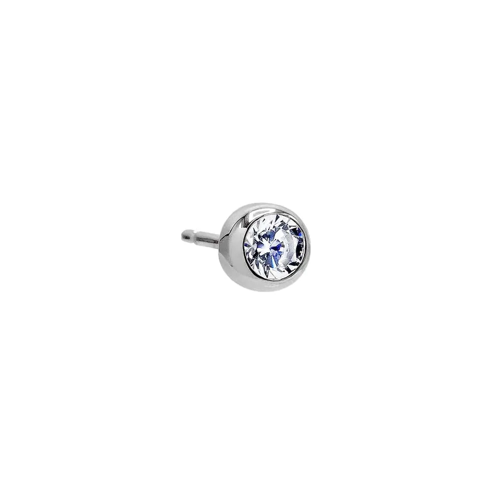 CZ Round Bezel Stud Earring 14K sold by Adina Eden's product image thumbnail 4