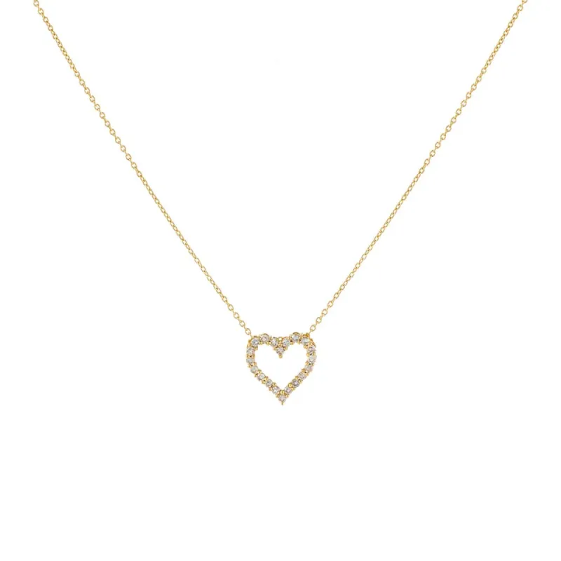 Classic Diamond Heart Necklace 14K sold by Adina Eden's