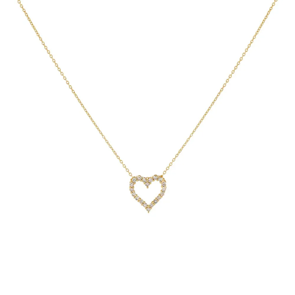 Classic Diamond Heart Necklace 14K sold by Adina Eden's