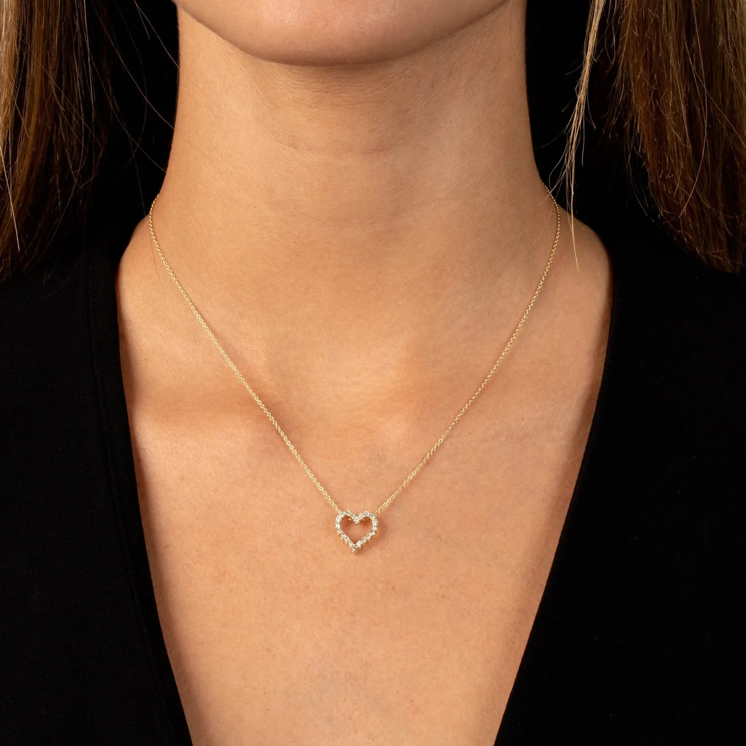 Classic Diamond Heart Necklace 14K sold by Adina Eden's product image thumbnail 2