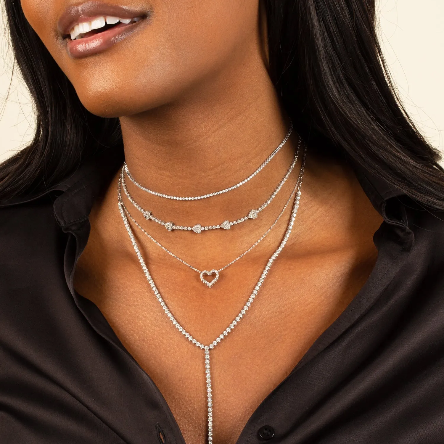 Classic Diamond Heart Necklace 14K sold by Adina Eden's product image thumbnail 5