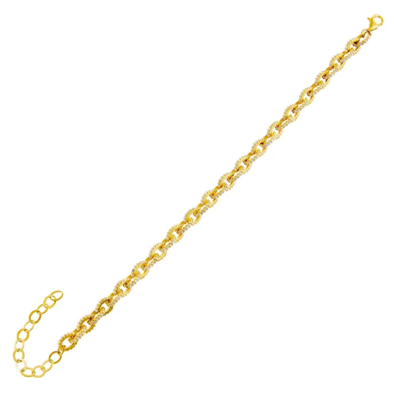 Pavé Circular Link Bracelet sold by Adina Eden's