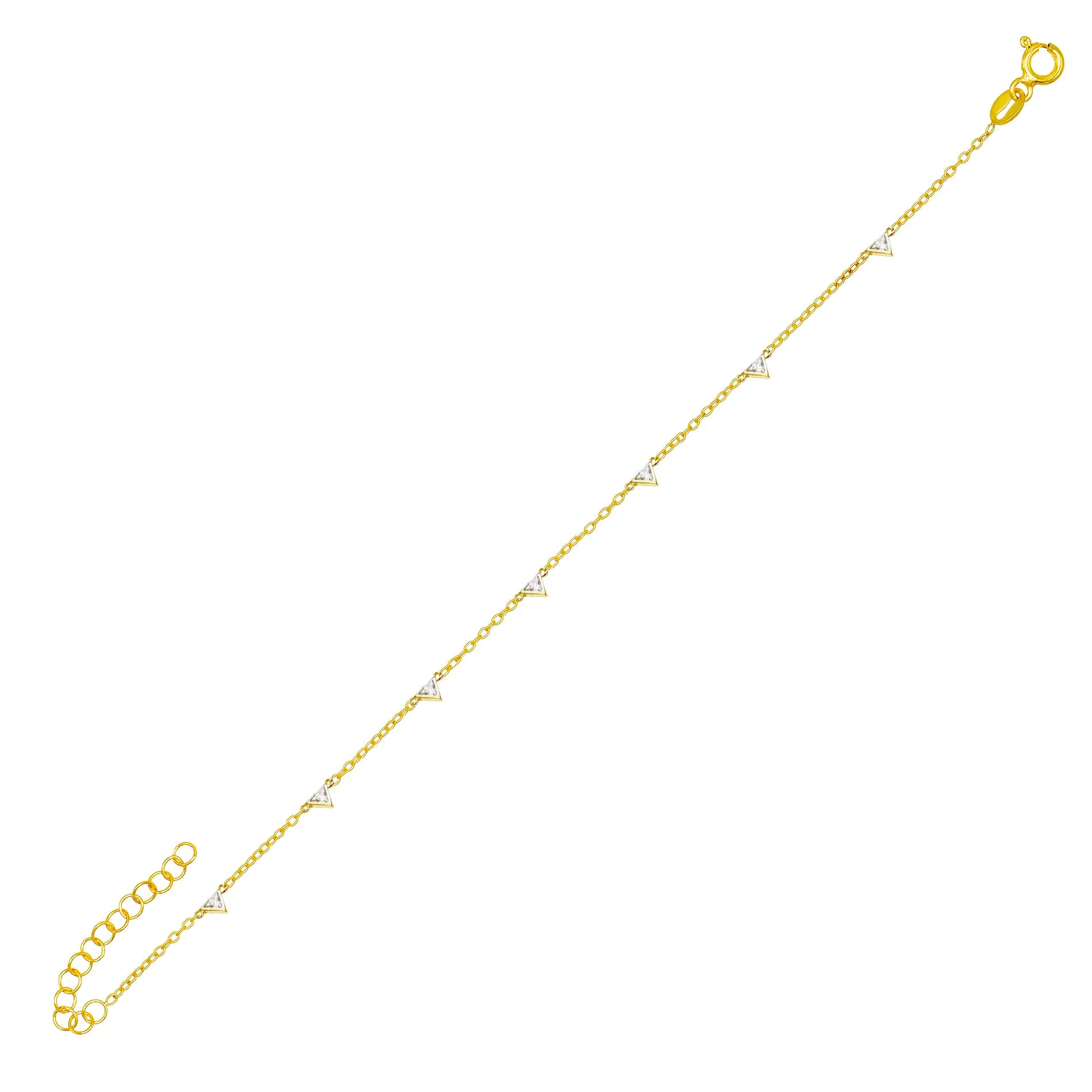 CZ Triangle Anklet sold by Adina Eden's