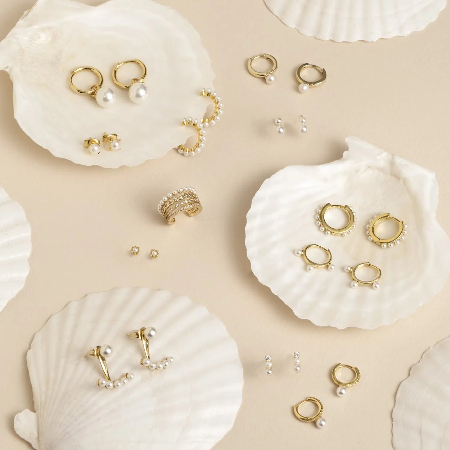 Pearl Drop Huggie Earring sold by Adina Eden's product image thumbnail 2