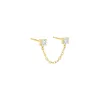 Colored Double Solitaire CZ Chain Stud Earring sold by Adina Eden's