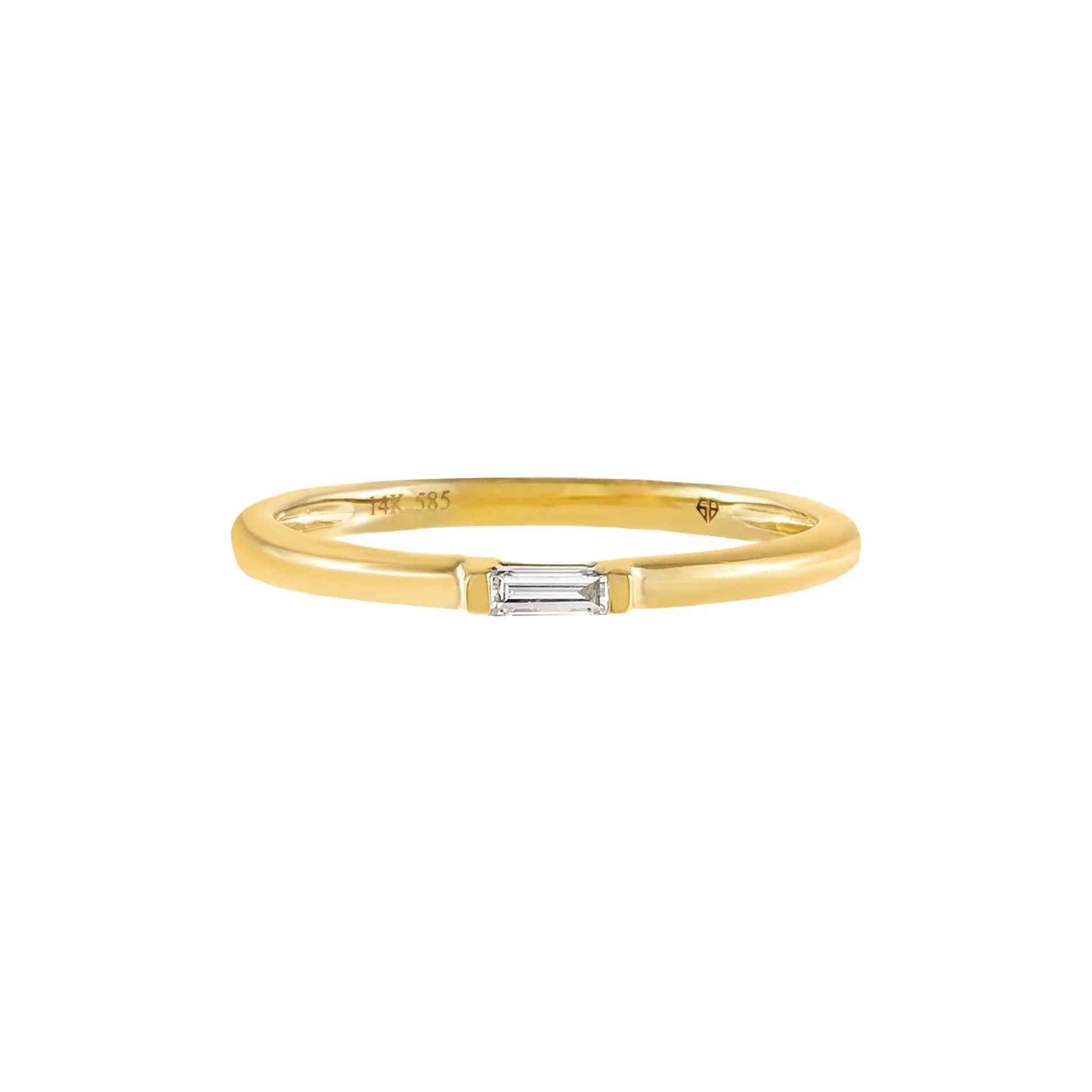 Diamond Dainty Baguette Ring 14K sold by Adina Eden's product image thumbnail 2