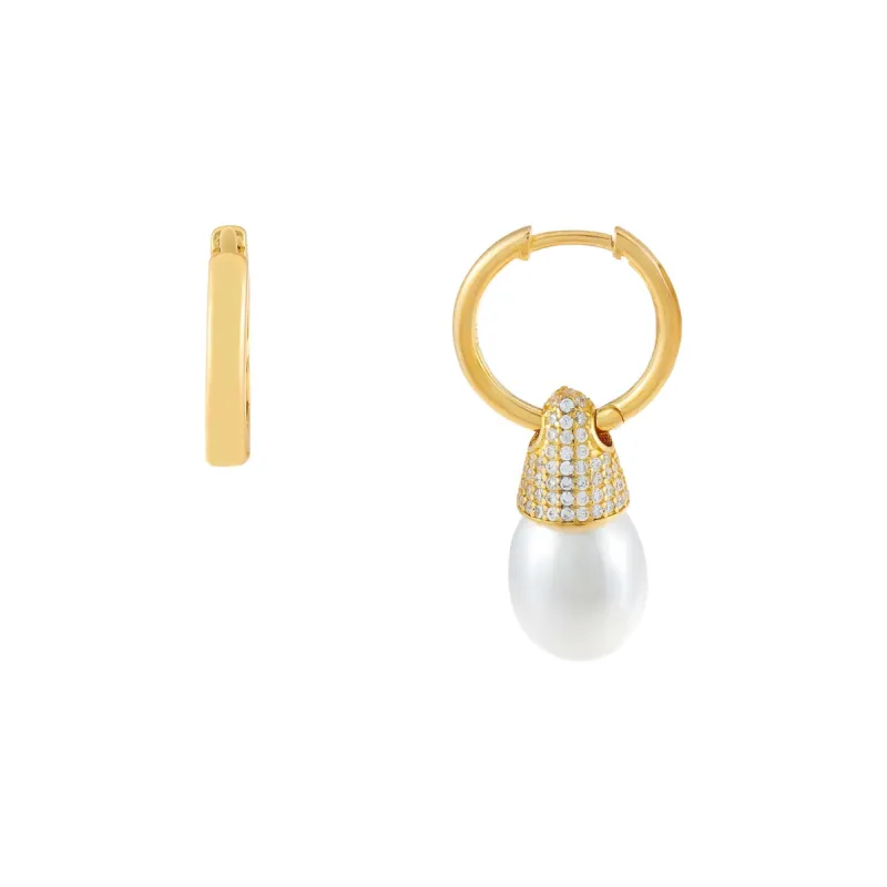 Pearl Spike Huggie Earring sold by Adina Eden's