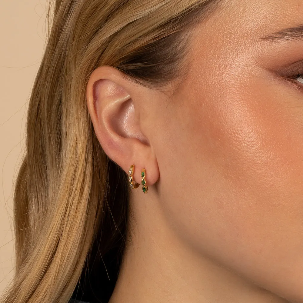 Colored Marquise Bezel Huggie Earring sold by Adina Eden's product image thumbnail 2