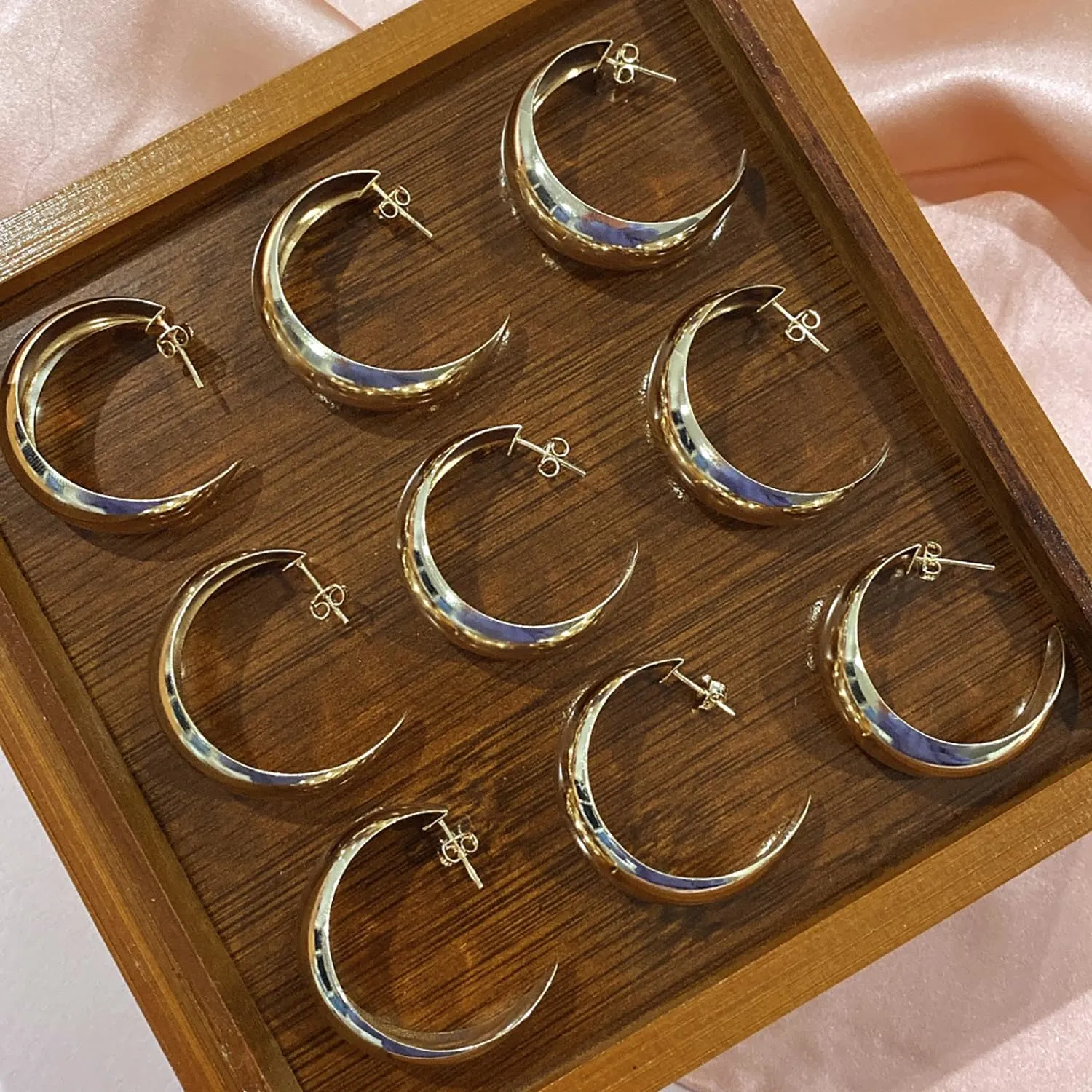 Solid Dome Hoop Earring sold by Adina Eden's product image thumbnail 4