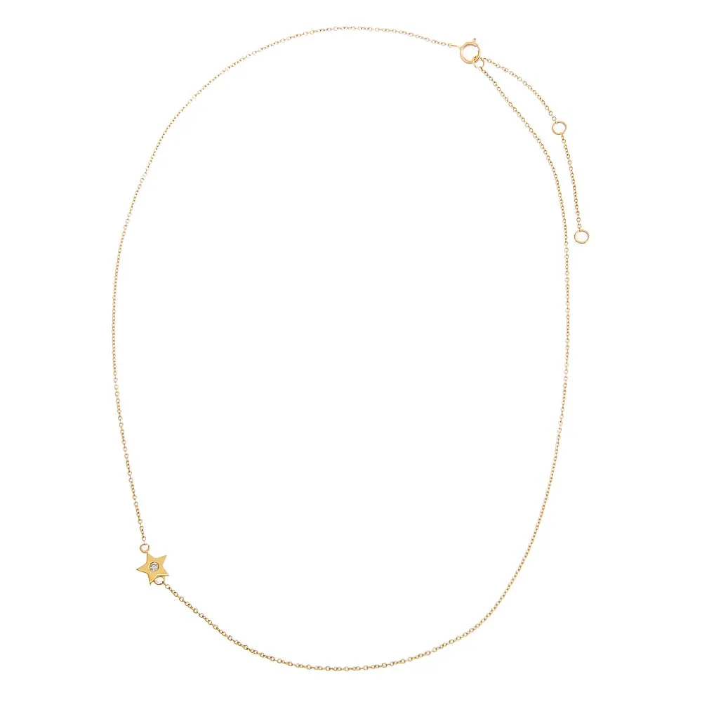 Diamond Sideway Star Necklace 14K sold by Adina Eden's product image thumbnail 3